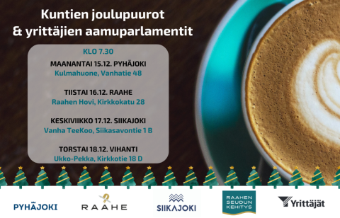 Tilaisuuden nimi, aikataulu ja kuntien logot.